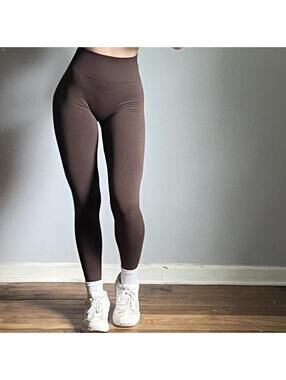 Aurola brown high-waisted leggings